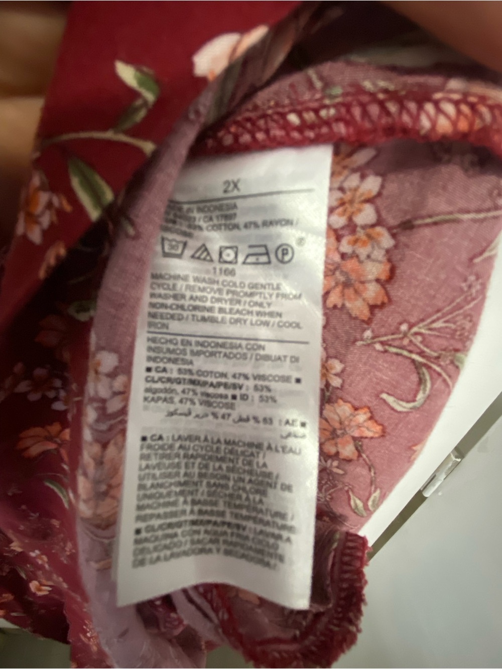 Old Navy Rose-Mauve Floral Smocked Yoke Dress 2X Cottage Core Flowy - Picture 3 of 6